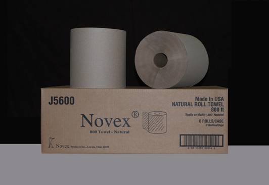 8” Novex Natural Roll Paper Towel, 6 Rolls