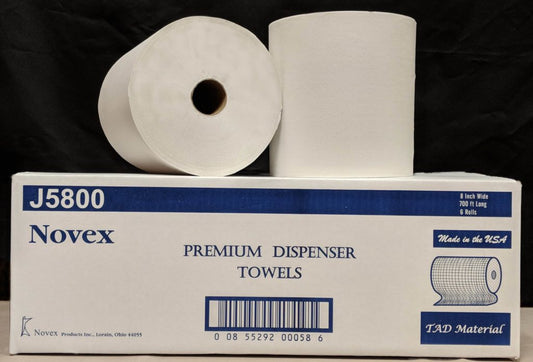 8” Premium Bleached Roll Paper Towels, 6 Rolls