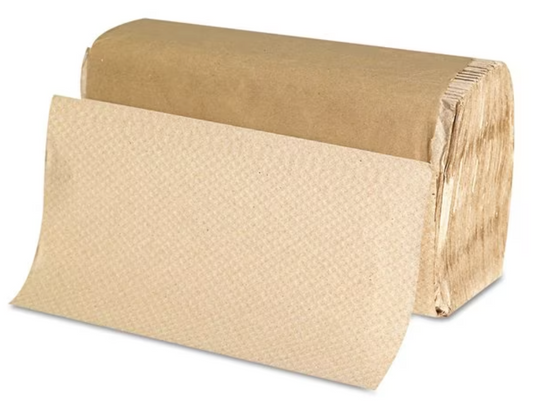 Single Fold Paper Towels (natural), 10”x 10”